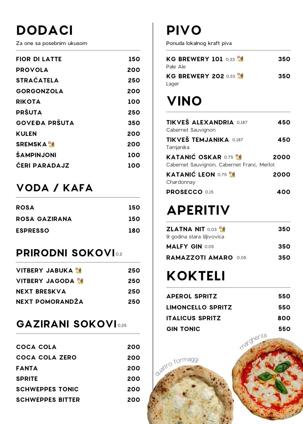 menu food